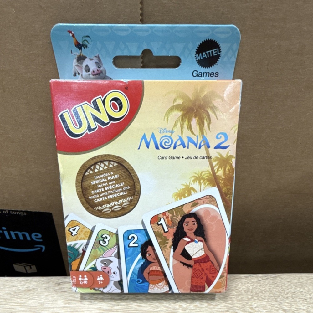 Mattel UNO Moana 2 Card Game Disney Moana Family Complete Game JFT27